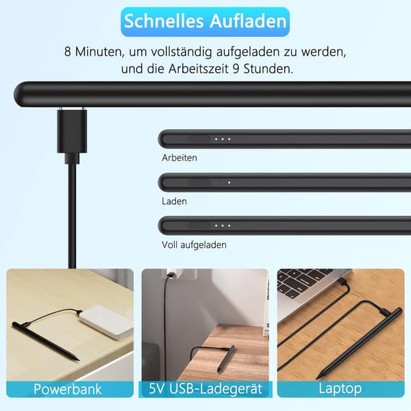 STYLUS PEN IPAD PRO AIR MINI 2018-2023 SORT AKTIV + TIPS KABEL