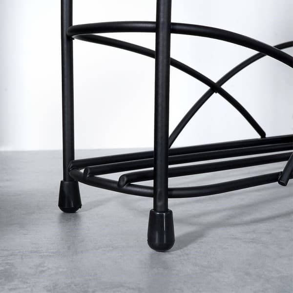 Hylde til krydderier metal sort 33,5x6,5x33,5 cm
