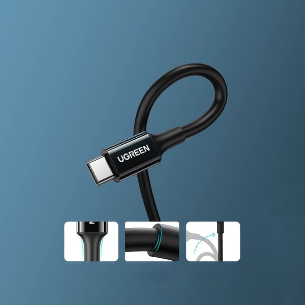Ugreen US300 USB-C / USB-C 480Mb/s 5A Kaapeli 2m - Musta