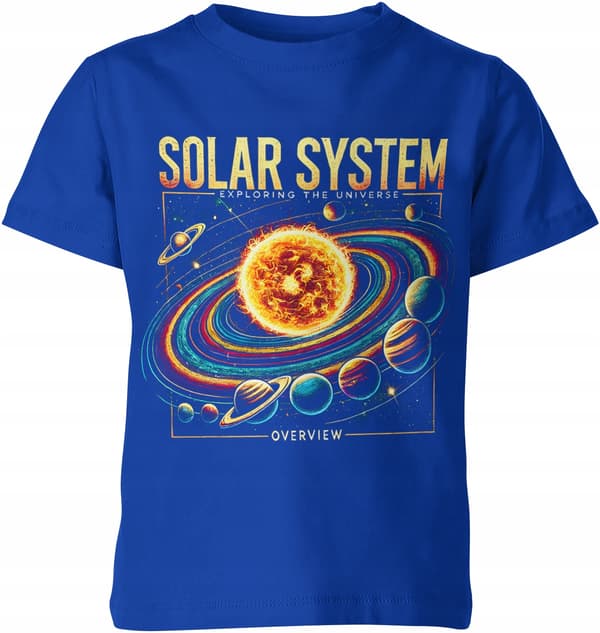 BØRNET-SHIRT MED PRINT AF RUMMET, SOLSYSTEMET, SOLSYSTEMET
