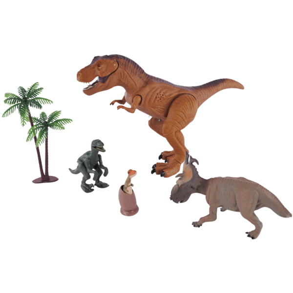 Stort sæt trædinosaurfigurer med lys og lyd til børn