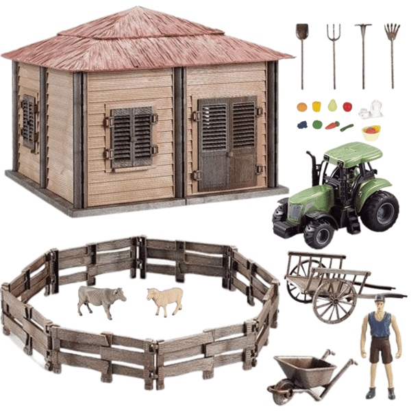 GÅRD RANCH SET GÅRDSHUS BONDE DJUR GÅRDSTRAKTOR