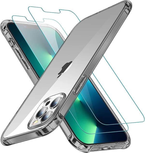 TRANSPARENT ETUI TIL IPHONE 13 PRO MAX 2xGLAS