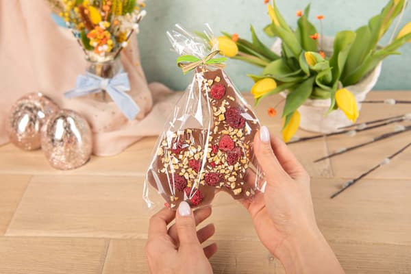 stor chokoladehare 100 g påske gave frugter