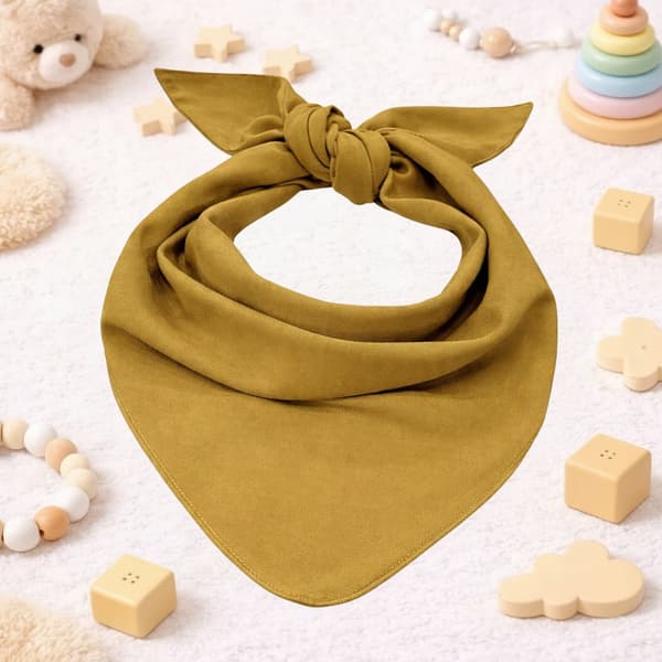 Halsduk triangulär bomullsbandana okra
