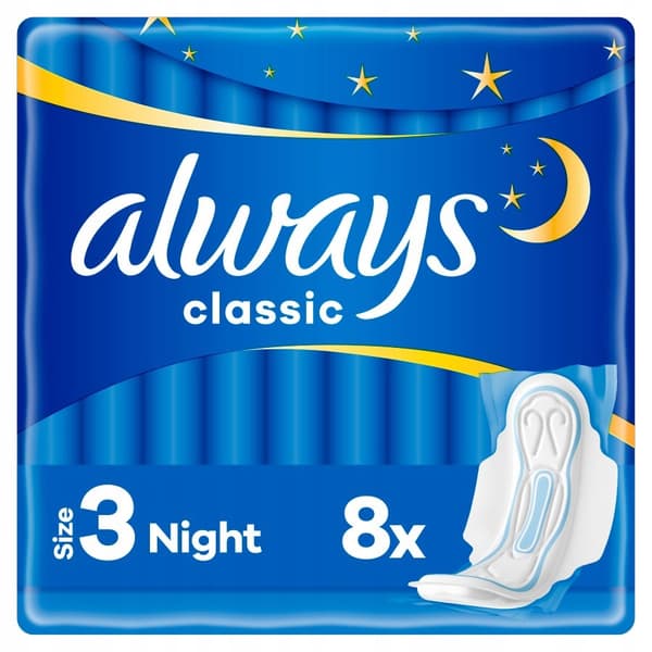 Always Classic Nattbindor med vingar 8 st.