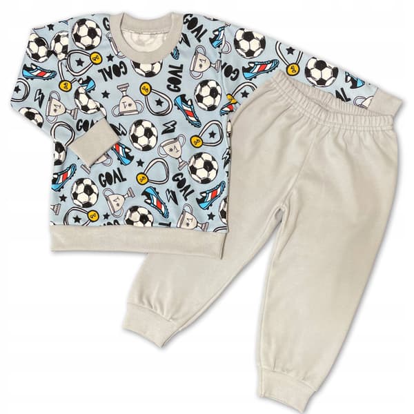 BOMULD 122 PYJAMAS til børn, 2-delt digitaltryk, FODBOLD