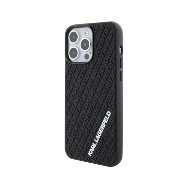 Karl Lagerfeld 3D gummi multilogo - iPhone 15 Pro Max cover (sort)