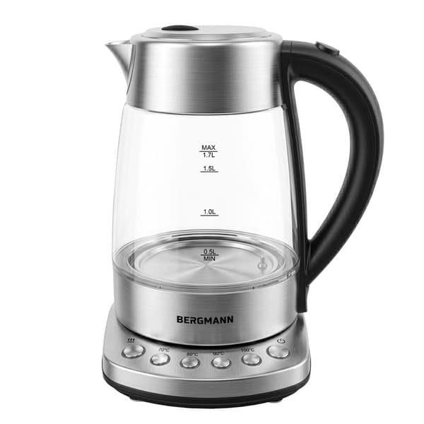 Bergmann FR005 elektrisk glaskande 1,7L 2200W med kontrolpanel i rustfrit stål