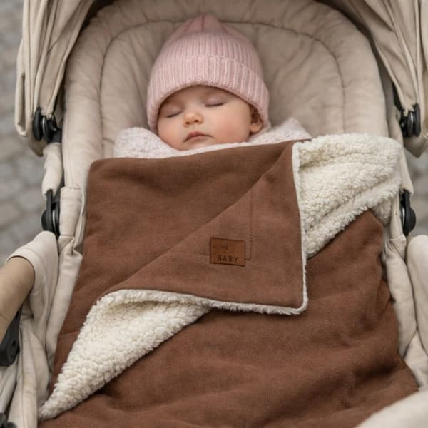VARMT LAM babytæppe til klapvogn, gondol, TYK vinterBRUN