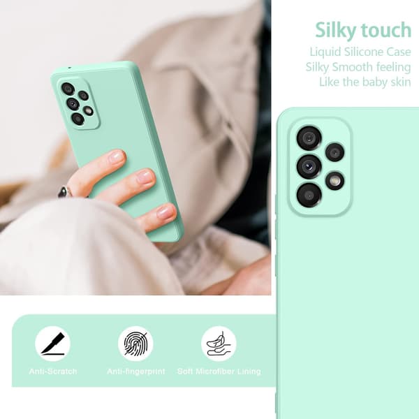 SÆT MED 2 COVERS TIL SAMSUNG GALAXY A53 5G MINT SILIKONE SM-A5360