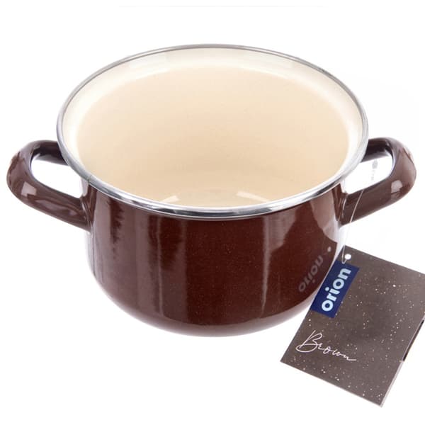 Emaillerad gryta brun 16 cm, 1,4 l