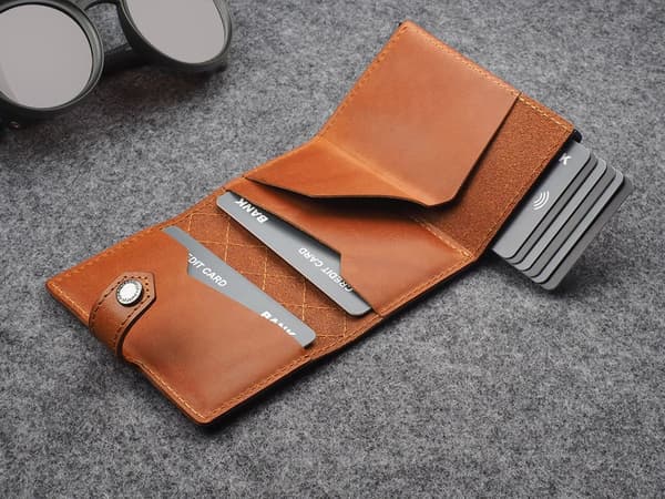 HIKER - CHIC Decor-plånbok i Nomad-konjaksgarvat läder