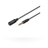 MicroConnect sort minijack tyndt forlængerkabel