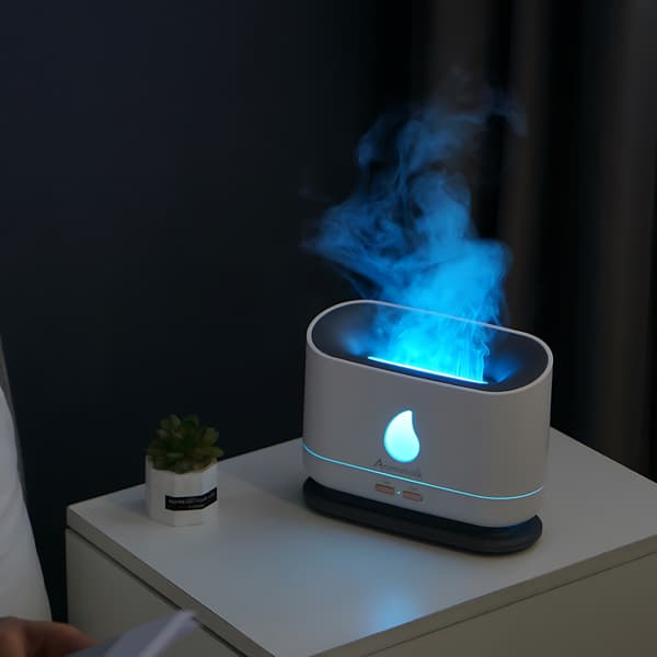 LED æterisk olie aromadiffuser - FLAMMEEFFEKT