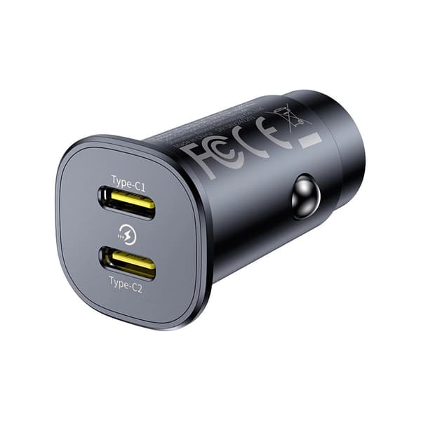 Baseus GoTrip 2 x USB-C 30W Billaddare - Svart