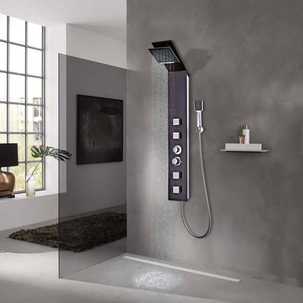 vidaXL brusepanel, glas, brun