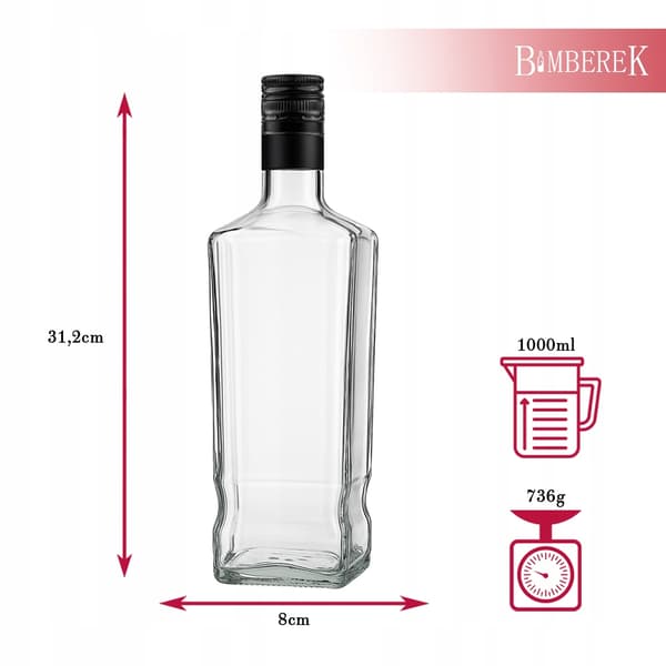 JACK WALKER Pullo 1000ml + Korkki MOONLIGHT WHISKY RUM -astiaan 1L