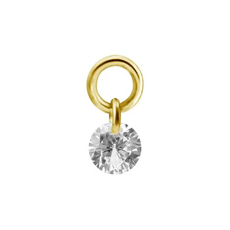 Berlocker - kubisk zirkonia - guld - D-010