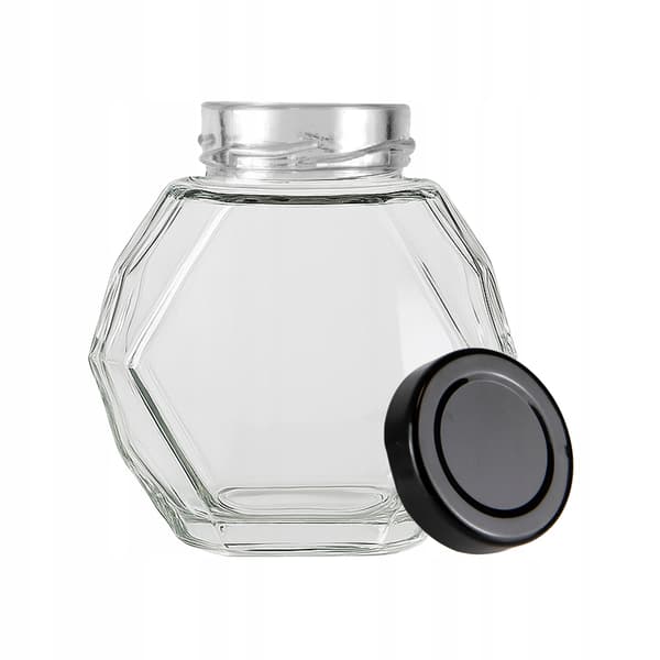 GUCIO Glaskrukke 380ml til Honning, Marmelade, Fløde, Gave 3D-flasker