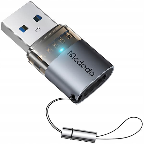 MCDODO ADAPTER USB-A 3.0 TILL USB-C TILL USB TYP C 3A 5GB OTG LED