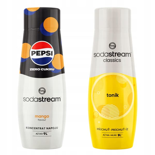 Set med 2 koncentrat och sirap för vatten. Sodastream Pepsi MAX Mango + Tonic