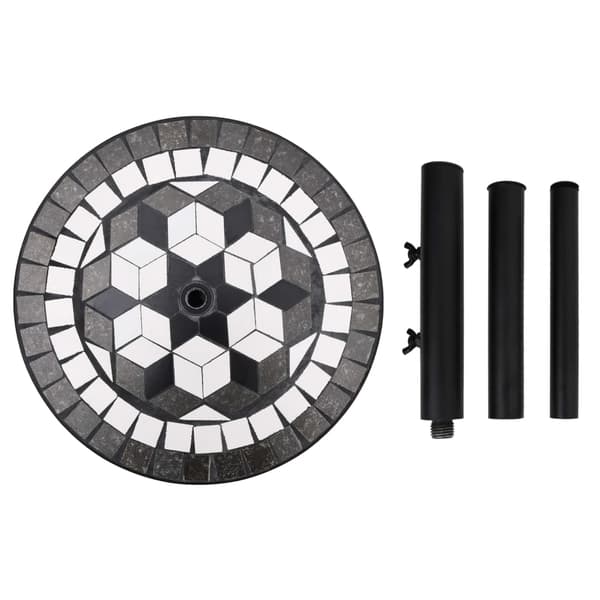 vidaXL rund parasolfod sort og hvid 12 kg