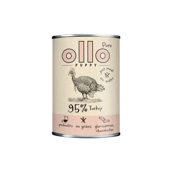 Våtfoder för valpar OLLO Puppy Pure Turkey 6 x 850 g