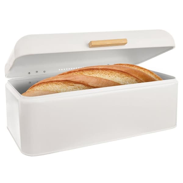 Vit metallbrödbox WHITELINE 42x24x16,5 cm