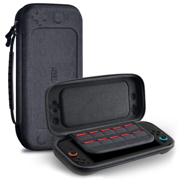 Nintendo Switch 2 Tech-Protect -kovakuorinen suojakotelo - harmaa