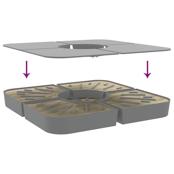 vidaXL parasolfod, 4 dele, 100 kg, PP