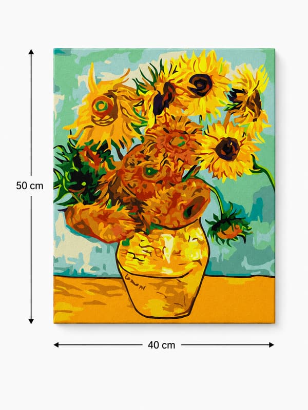 Målning med siffror med ram Solrosor 40x50 cm