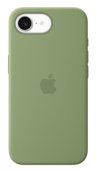 APPLEn silikonikuori MagSafella iPhone 17e:lle, vaalean sammaleenharmaa