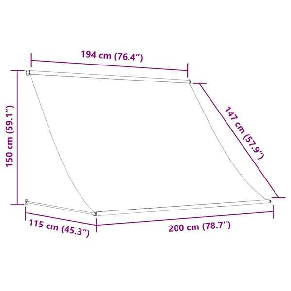 vidaXL rullemarkise, 200x150 cm, cremefarvet