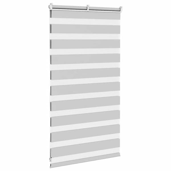 vidaXL Rullgardin Zebra ljusgrå tygbredd 80,9 cm polyester