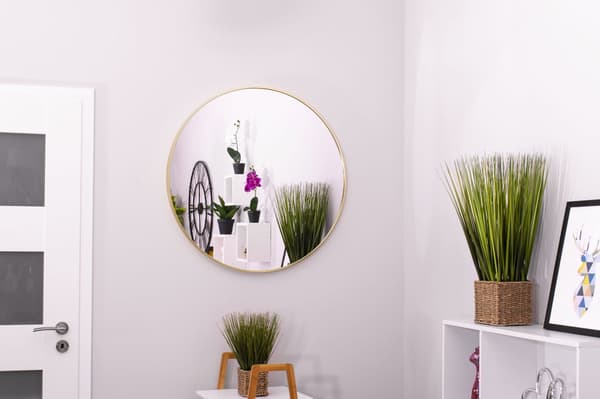 Spejl 70 cm med guldramme