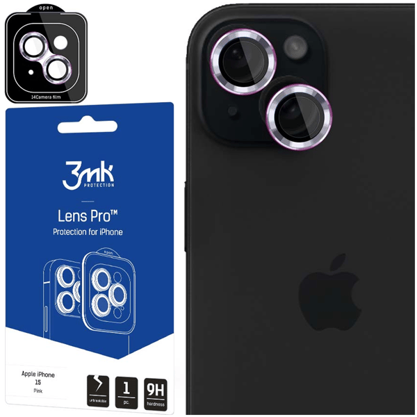 Apple iPhone 15 - 3mk Linsskydd Pro Rosa