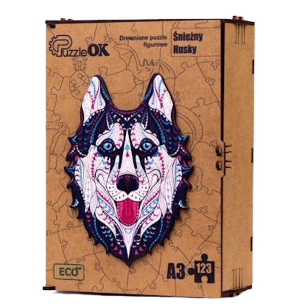 Træpuslespil husky snehund PuzA3-00902