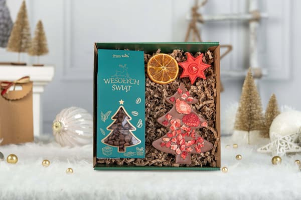 Presentask i låda för jul mikołajki kaffe choklad