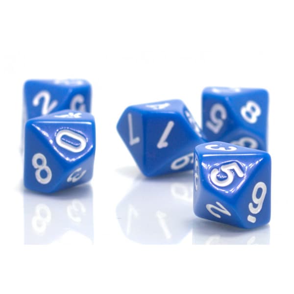 D10 RPG-tärningar tiosidiga blå tärningar 0-9