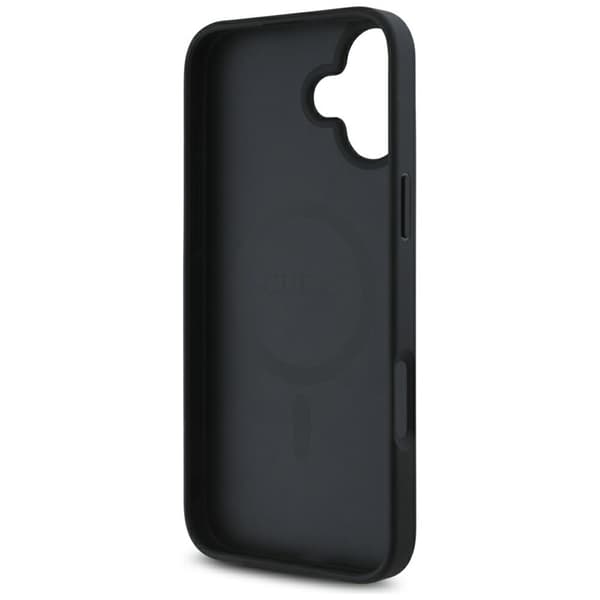 Guess Grained Hot Stamp Peony Triangle Logo MagSafe - iPhone 16 -kotelo (musta)