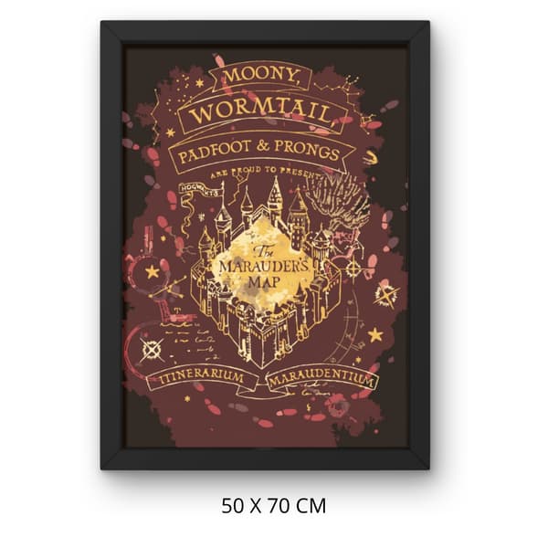 Mal efter nummer billede med ramme Marauder's Map Harry Potter 50x70 cm