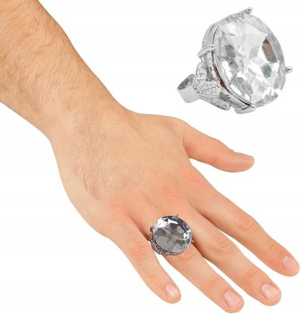 Diamantring Signetring Disco 80'er Sheikh Rich Man Carnival