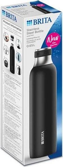 BRITA sodaTRIO -hiilihapotuspullo 0,65 l musta