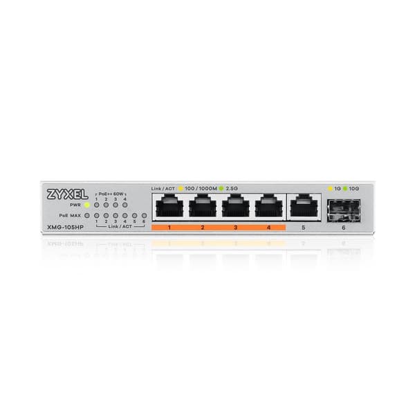 Netværksswitch Zyxel XMG-105HP-EU0101F 70W Uadministreret