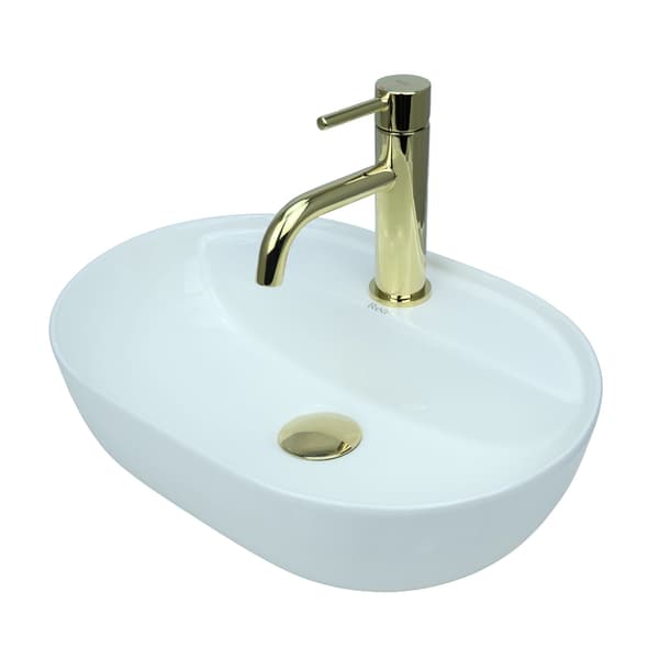 GTM Design bordvask 42 cm - Blank Moderne håndvask uden hanehul
