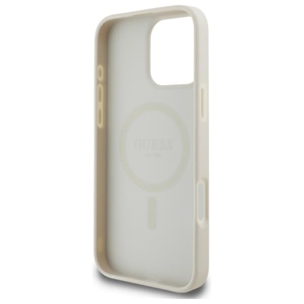 Guess Grained Ring MagSafe - iPhone 16 Pro Max-skal (Beige)