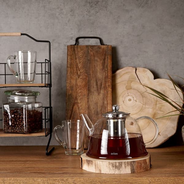 Värmetålig glas tekanna med infusionsfilter 1,65 l
