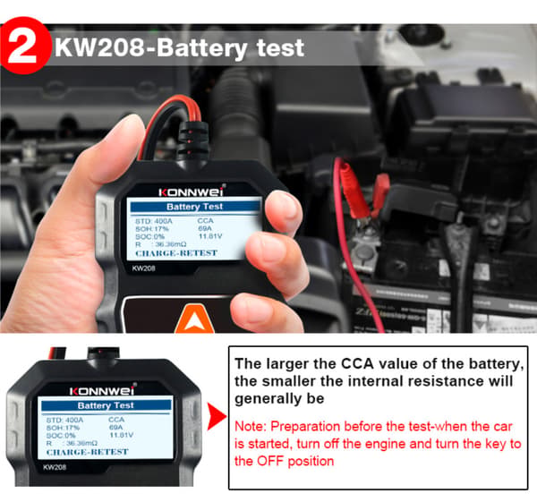 Batteritest Konnwei KW208
