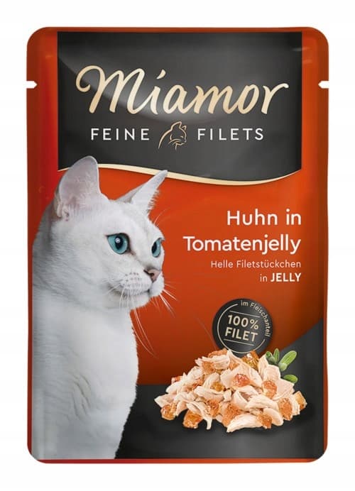 Våtfoder för katter MIAMOR Feine Filets KYCKLING Tomatgelé 24x100g
